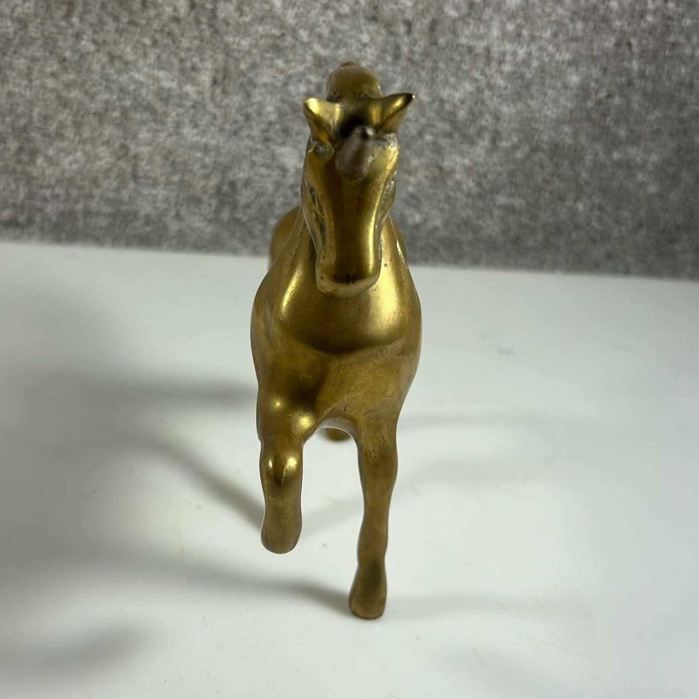 Vintage Brass Unicorn Figurine Gold Prancing Mythical Statue - Picture 5 of 8